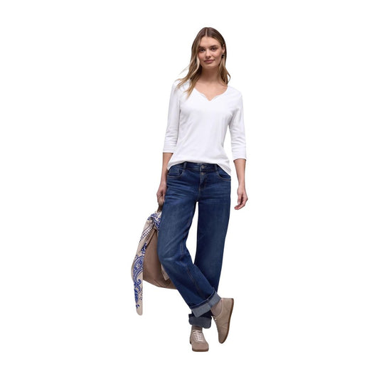 White Cotton Long Sleeve T-Shirt