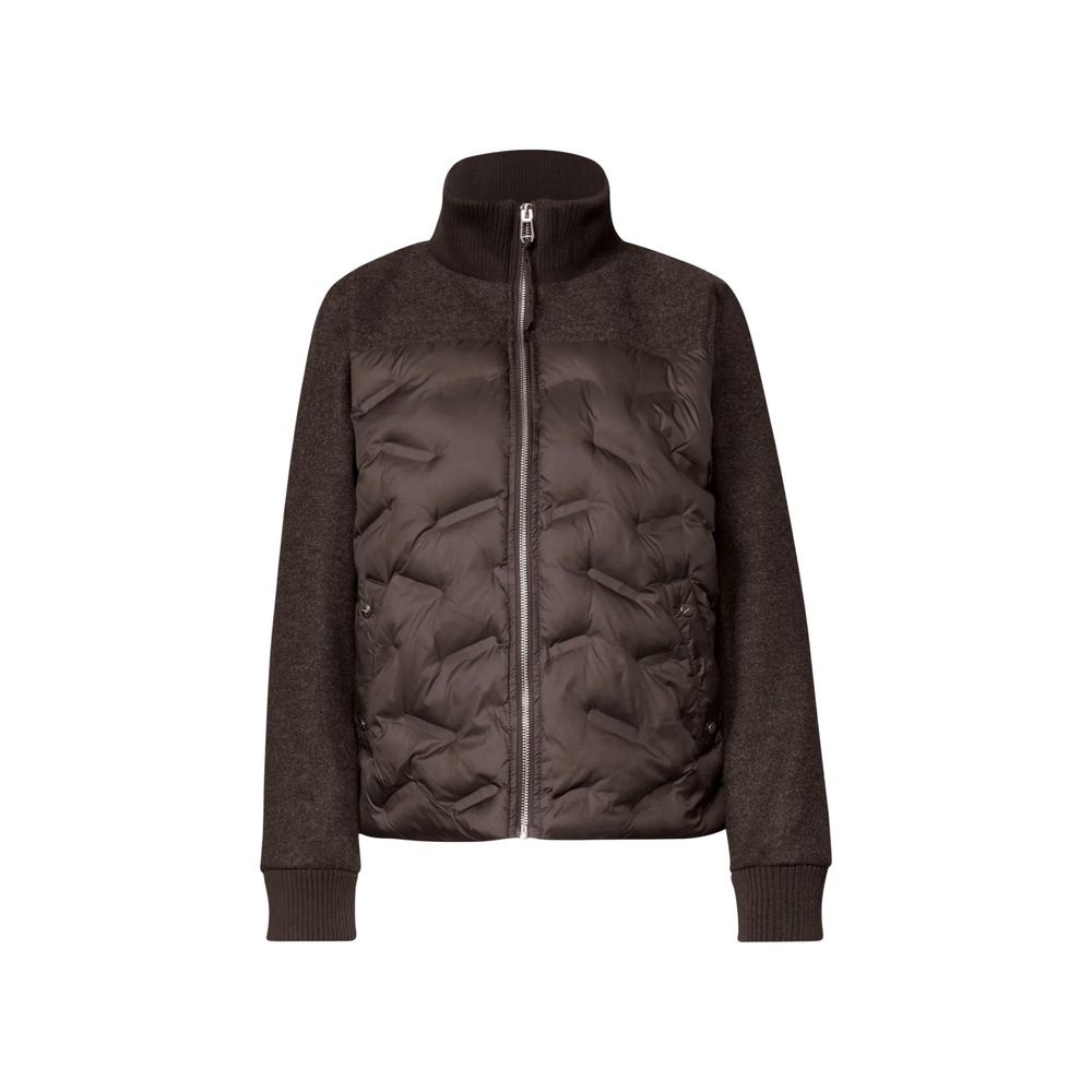 Brown Polyester Full-Length Jacket