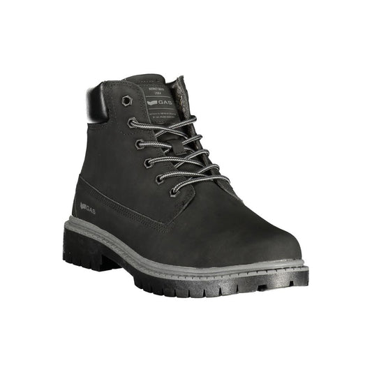 Black Polyurethane Uomo Stivaletti