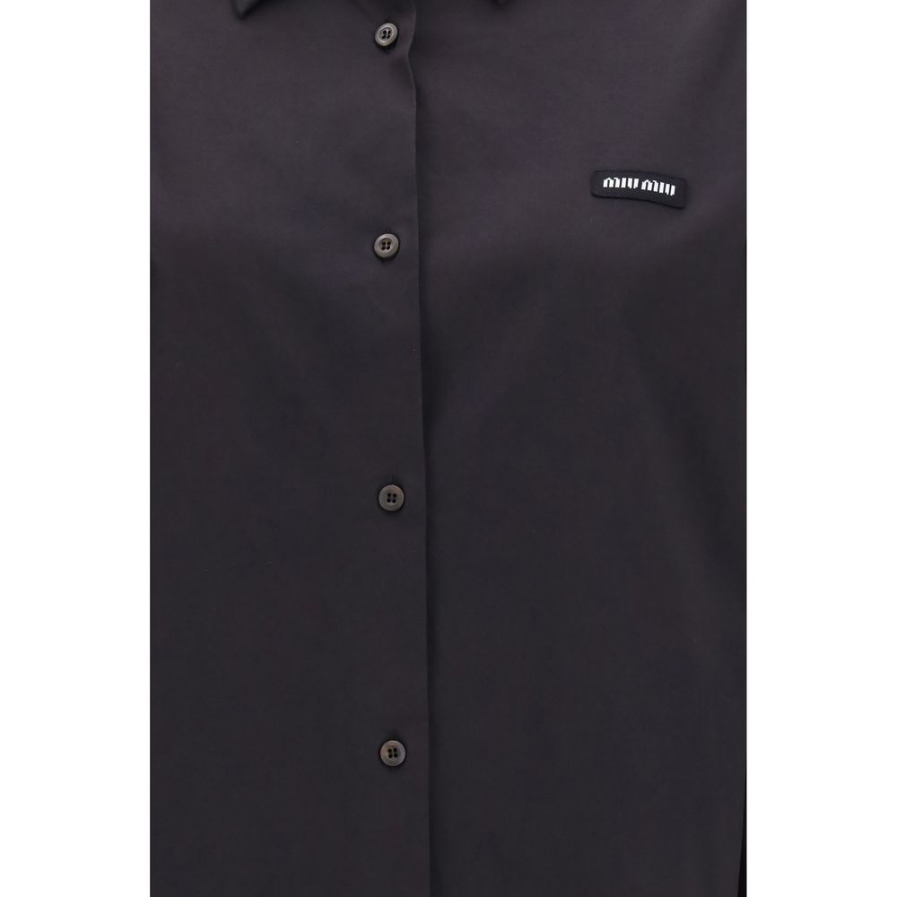 Black Cotton Dress Shirt