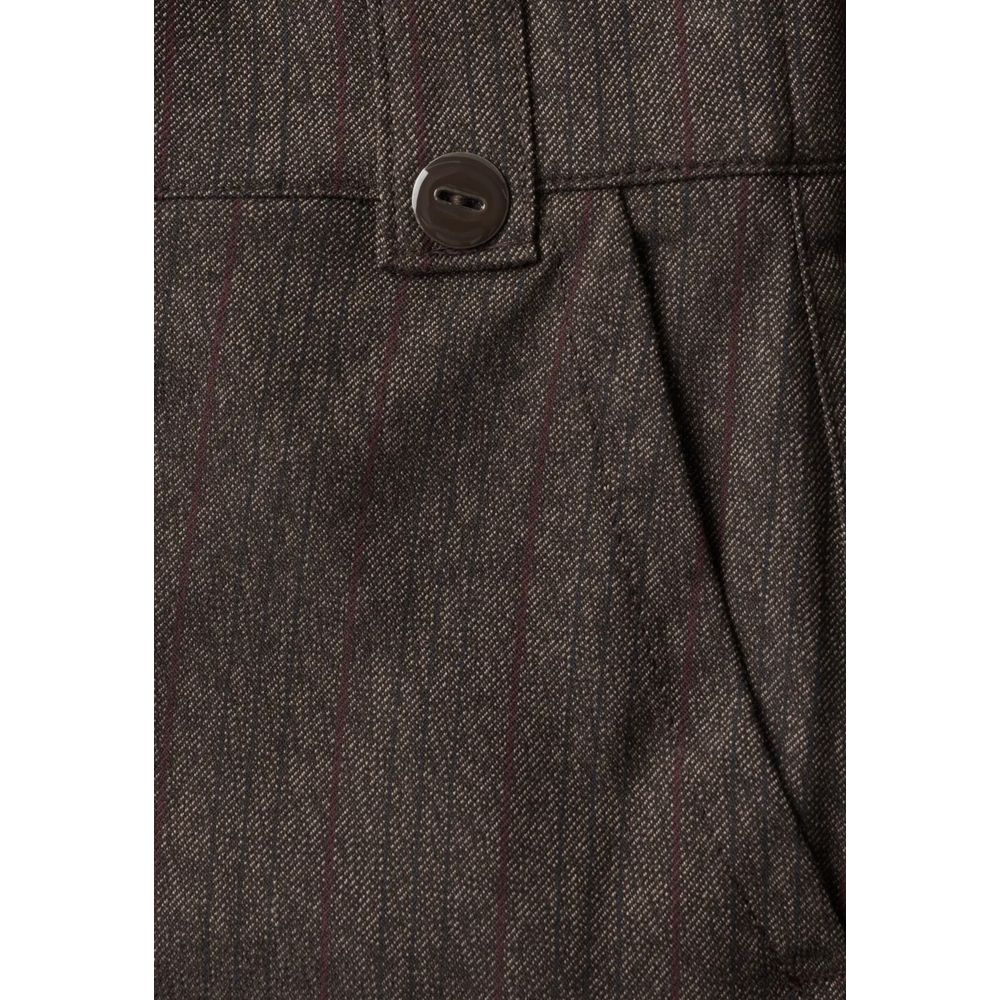Brown Polyester Casual Pants