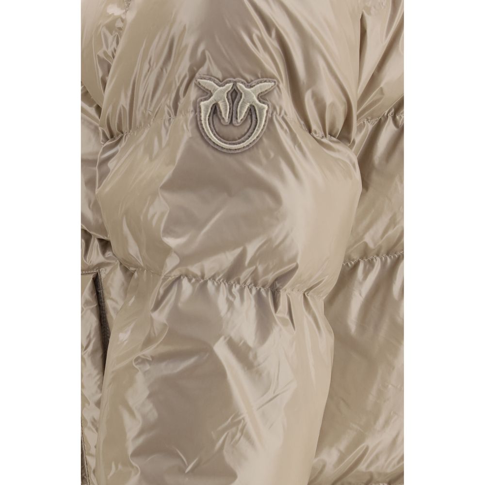 Beige Polyamide Full-Length Jacket