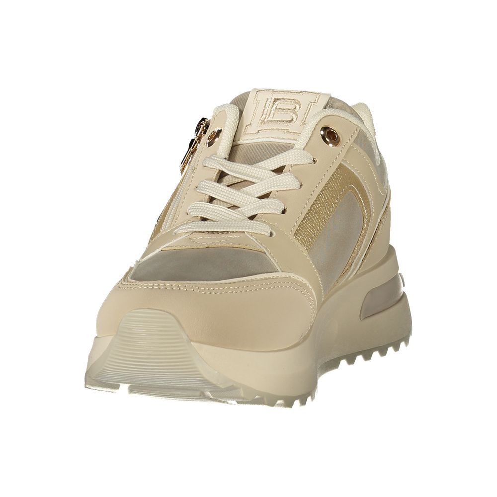Beige Polyurethane Womens Sneaker