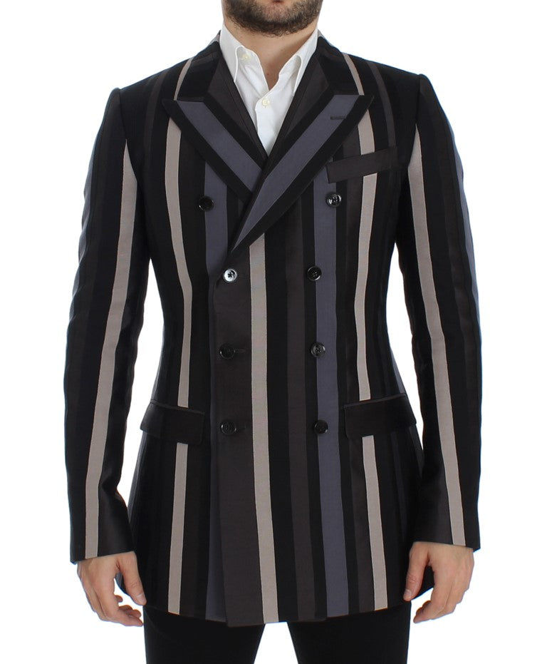 Elegant Striped Wool Slim Fit Blazer