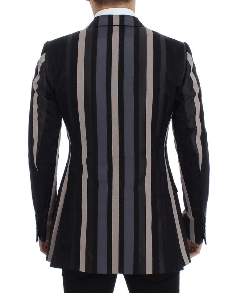 Elegant Striped Wool Slim Fit Blazer