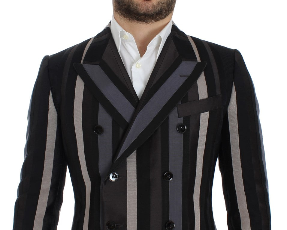 Elegant Striped Wool Slim Fit Blazer