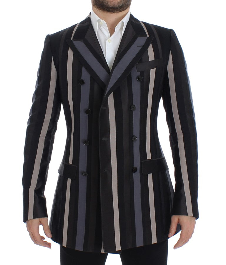 Elegant Striped Wool Slim Fit Blazer