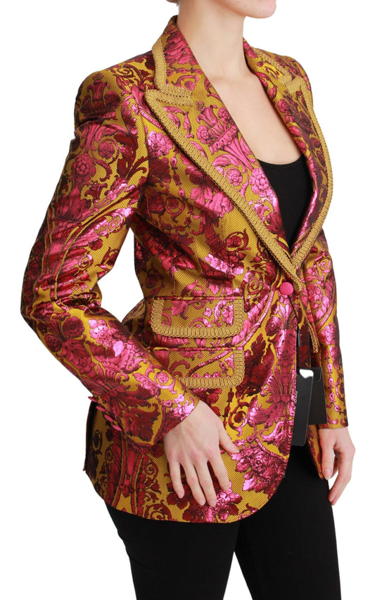 Floral Jacquard Blazer with Silk Lining