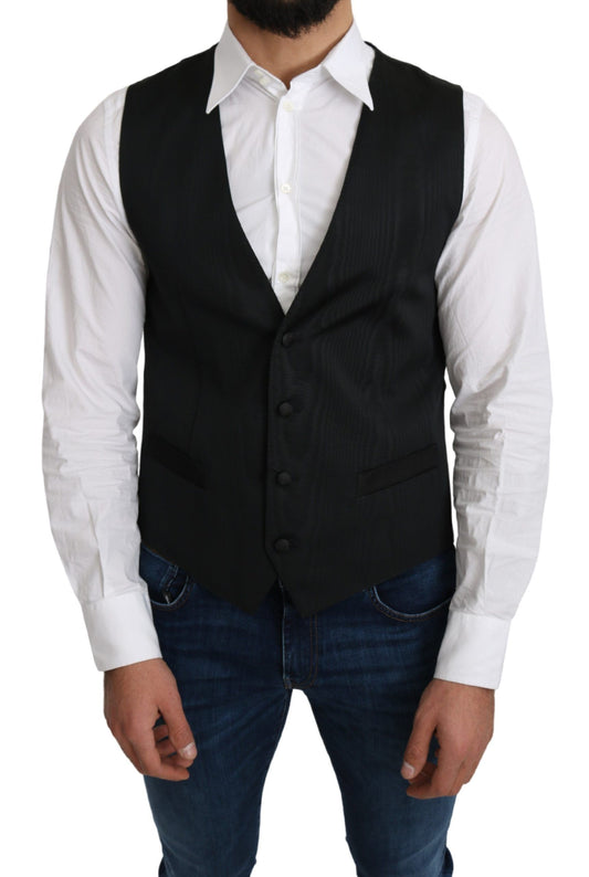 Elegant Silk Formal Gray Vest
