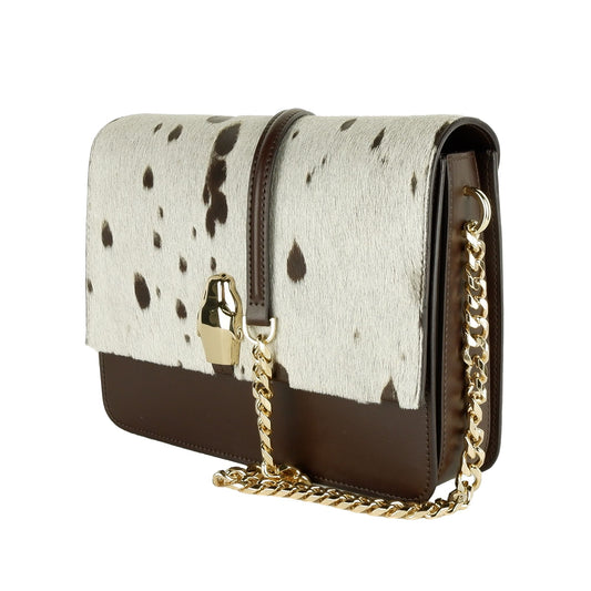 White Calfskin Women Shoulder Bag