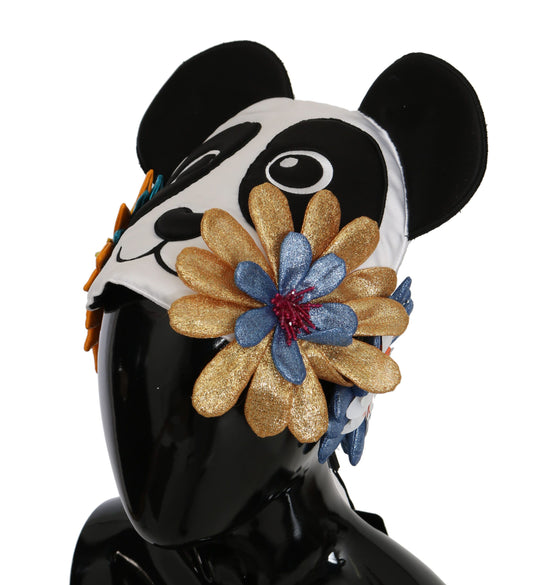 Chic Multicolor Panda Beanie with Floral Accents
