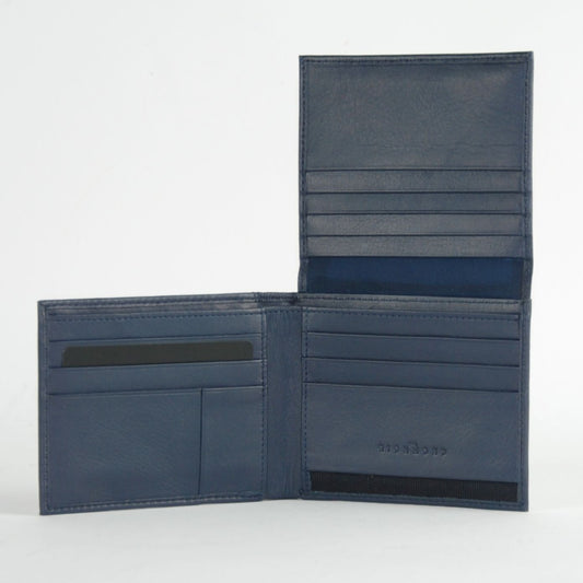 Navy Blue Calfskin Men Wallet
