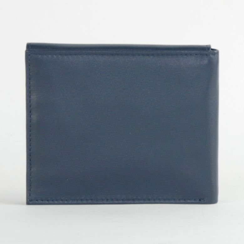 Navy Blue Calfskin Men Wallet