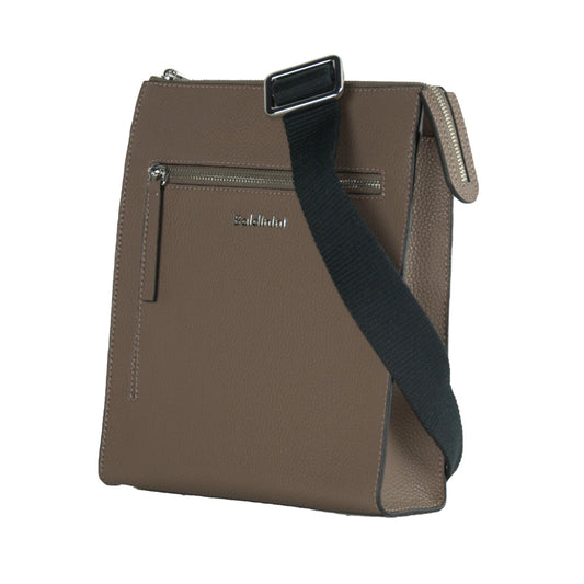 Taupe Calfskin Men Shoulder Bag