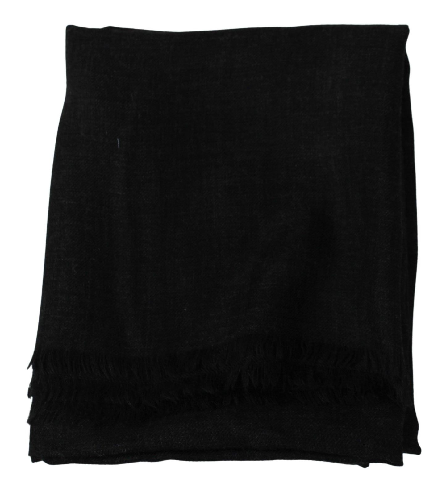 Elegant Dark Gray Cashmere Silk Blend Scarf