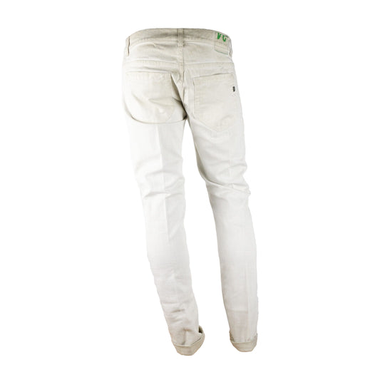Beige Cotton Men Jean