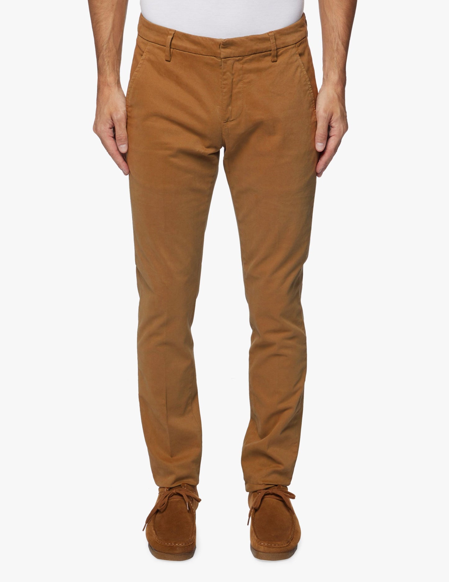 Brown Cotton Men Trouser
