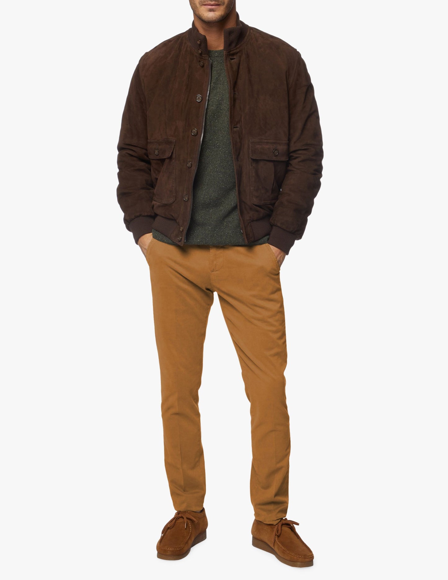 Brown Cotton Men Trouser