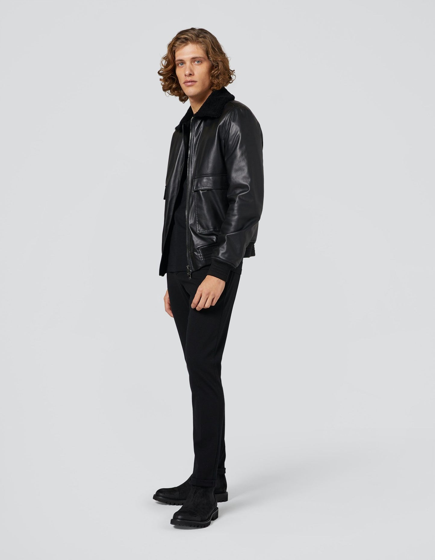 Black Cotton Men Chino