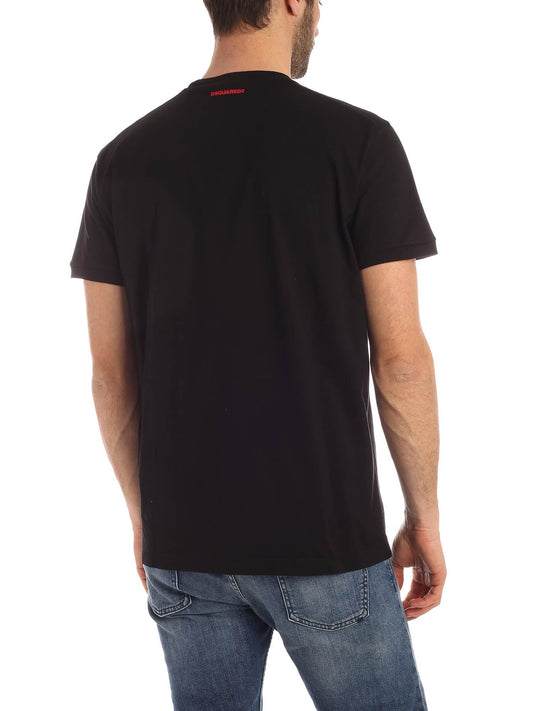 Black Cotton Men T-Shirt