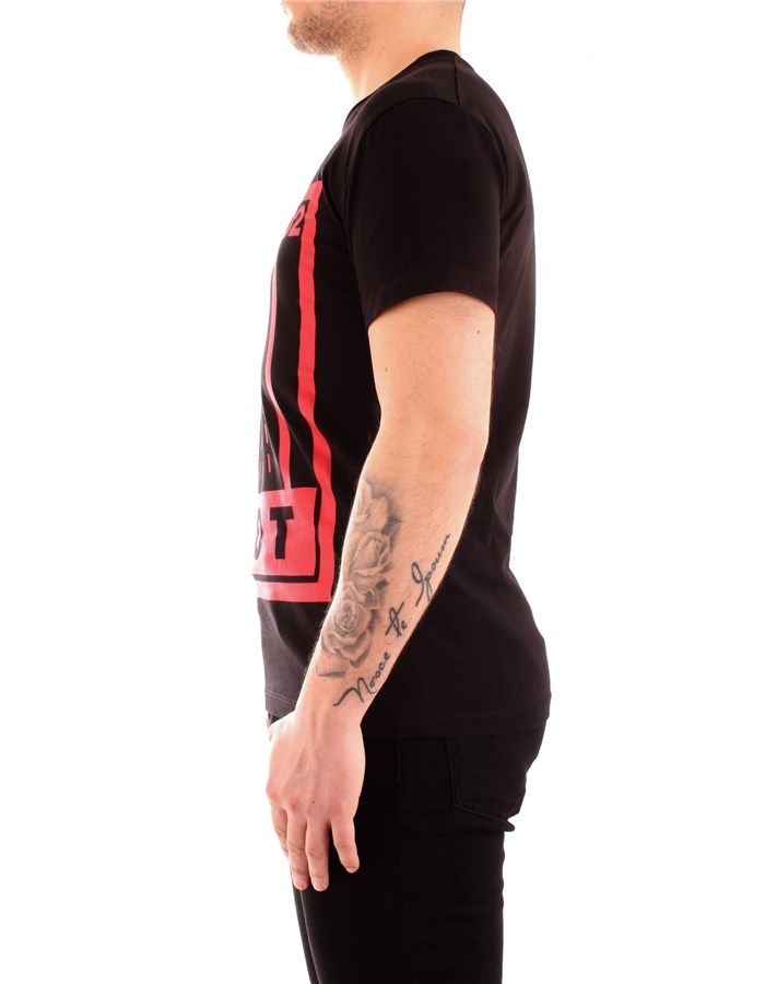 Black Cotton Men T-Shirt