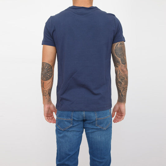 Blue Cotton Men's T-Shirt