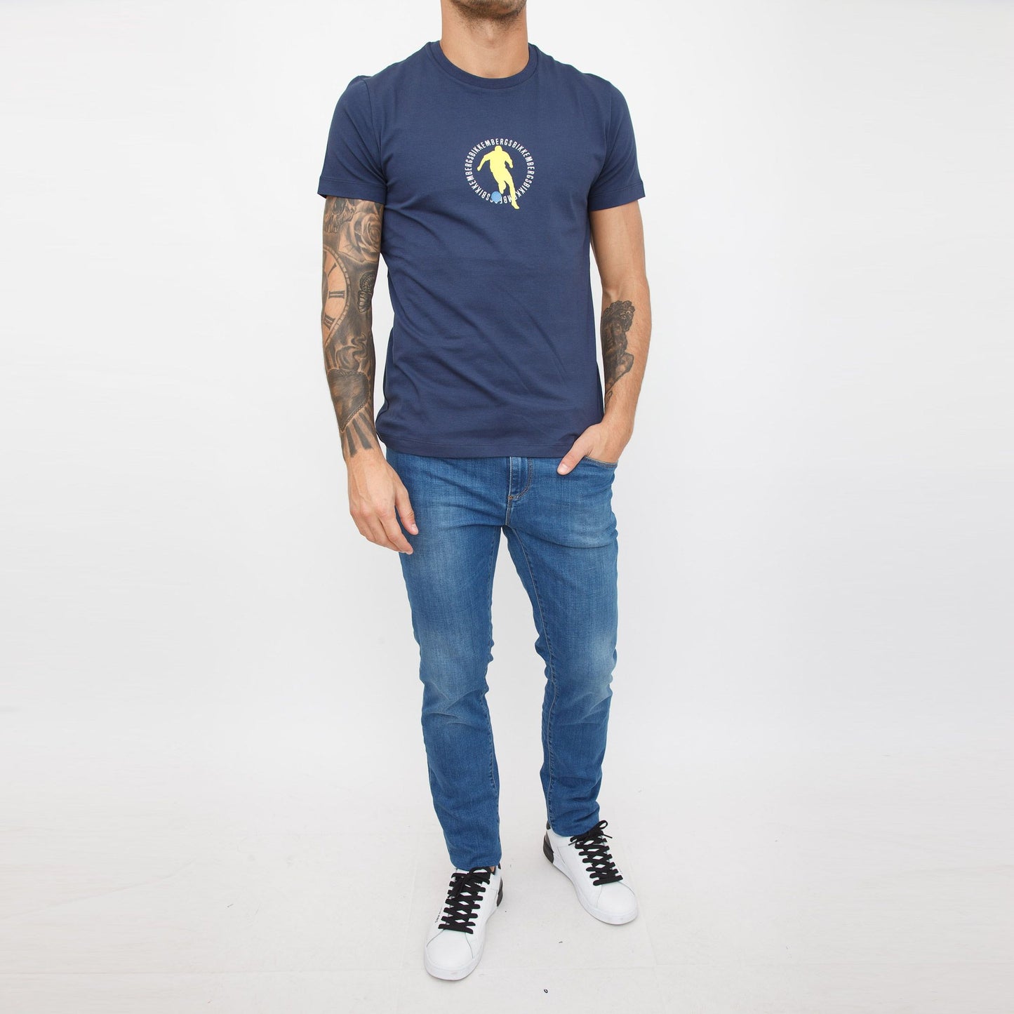 Blue Cotton Men's T-Shirt