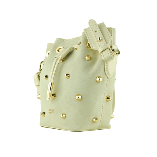 Grey Calf Leather Women Shoulder Bag