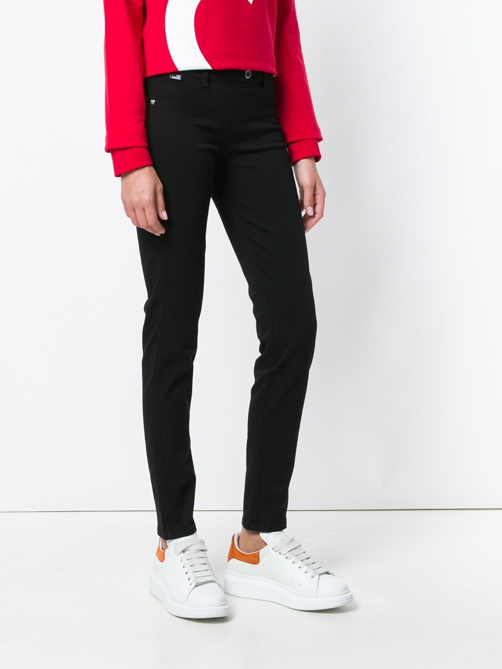 "Black Cotton Women's Slim-Fit Trouser"