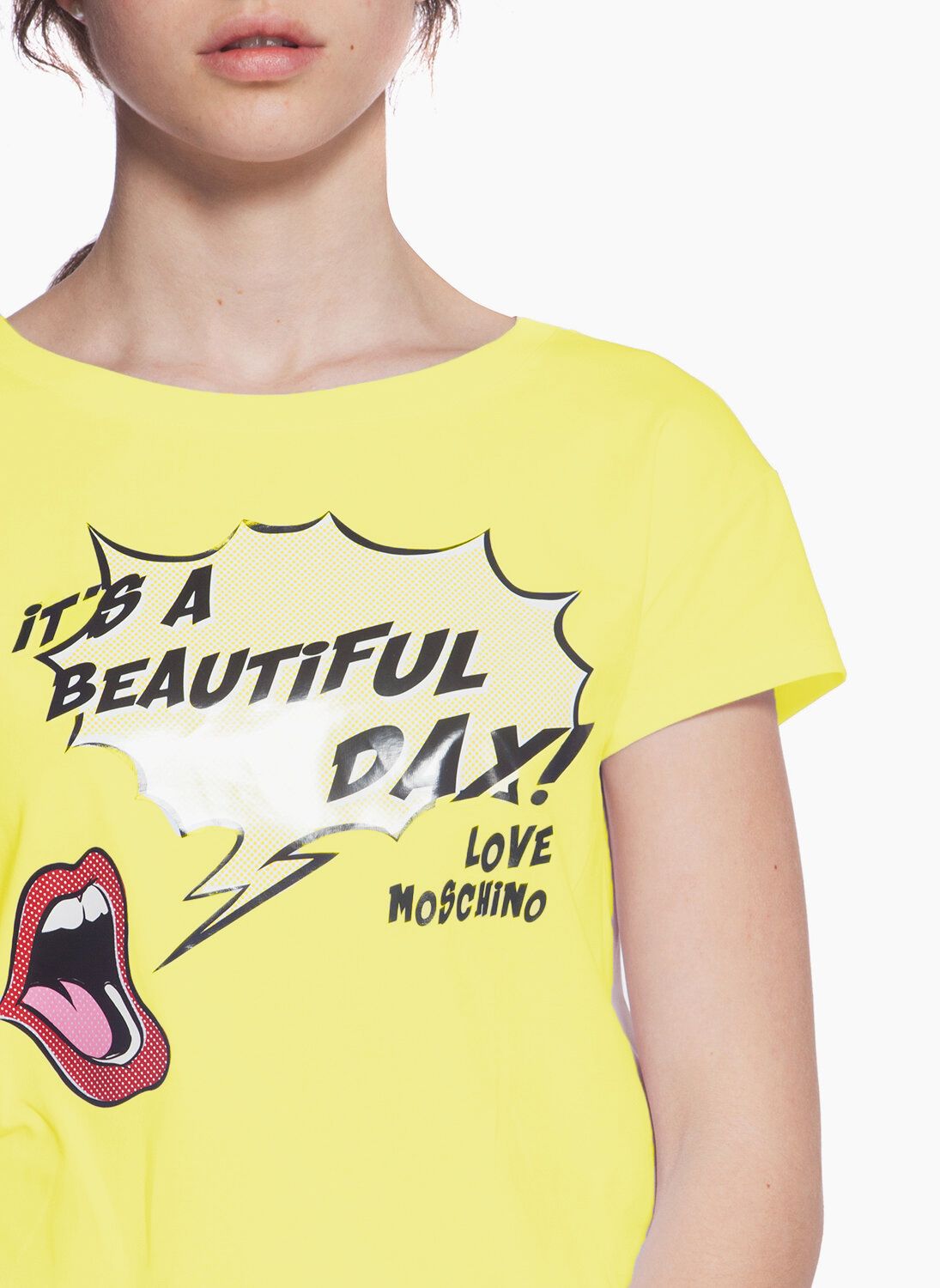Yellow Cotton Women T-Shirt