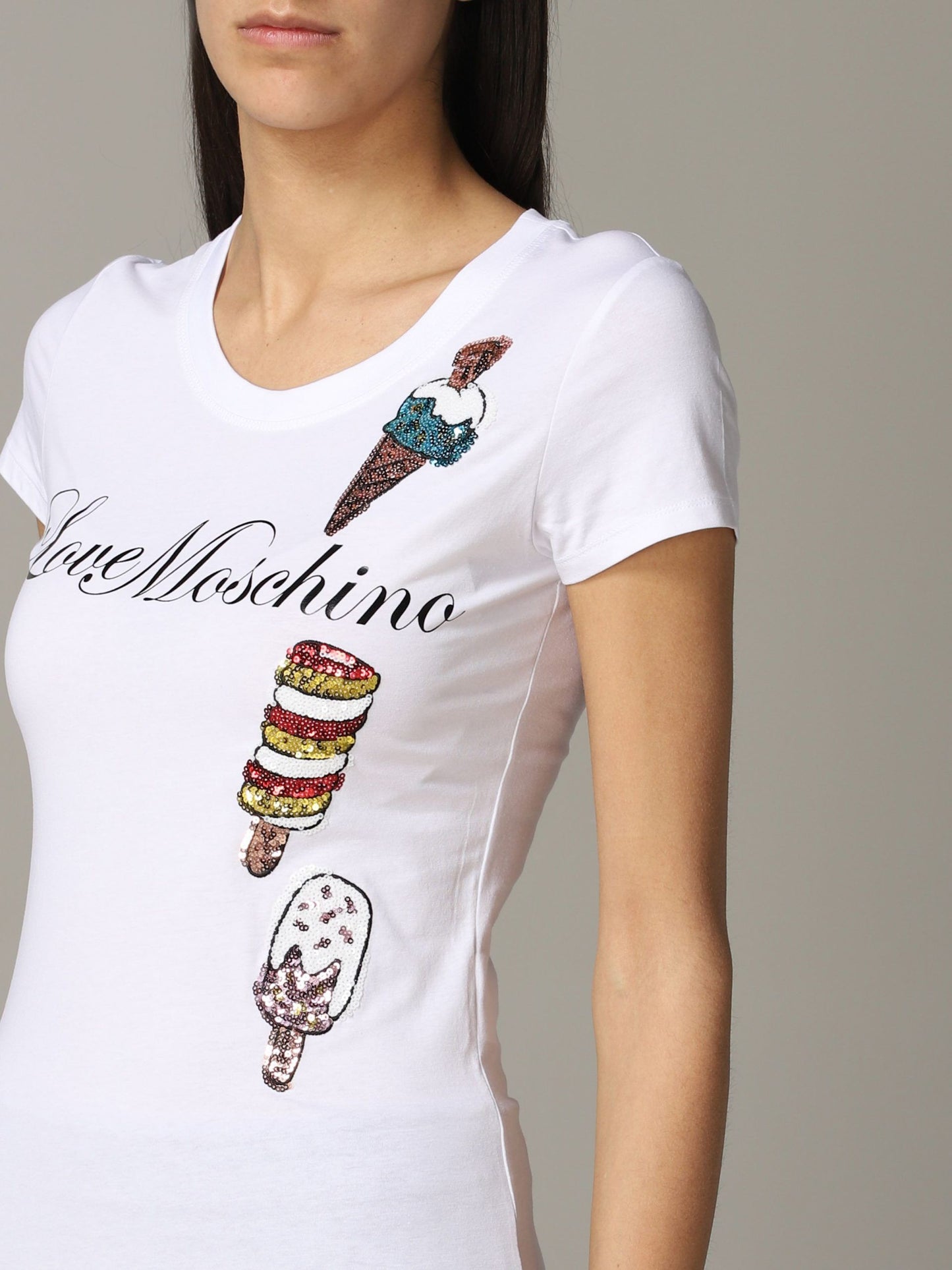 White Cotton Women T-Shirt