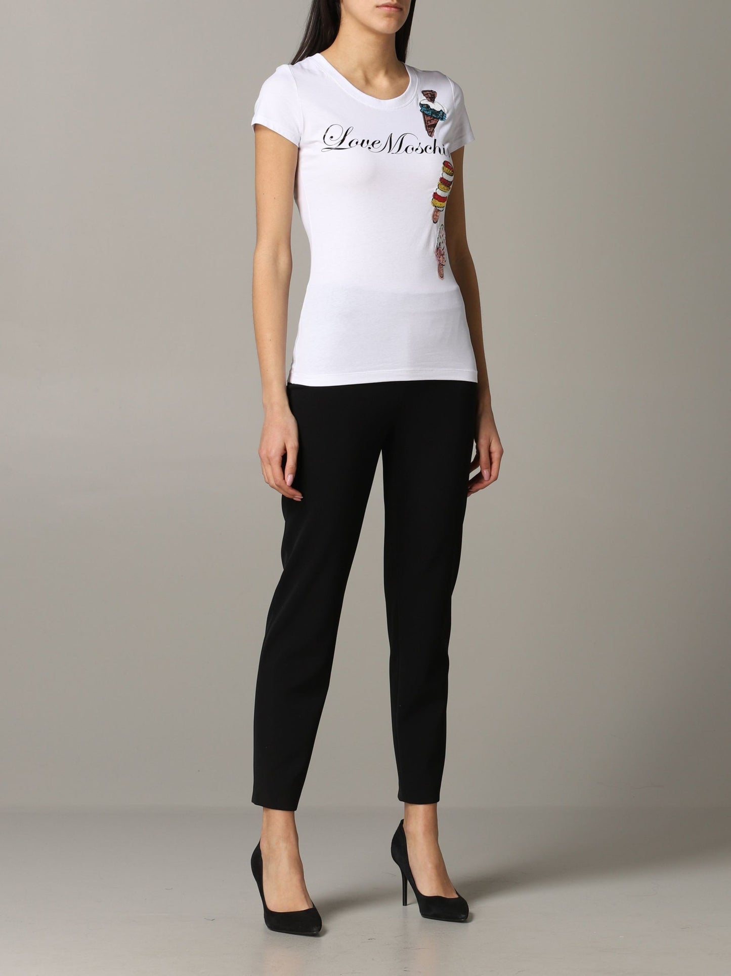 White Cotton Women T-Shirt