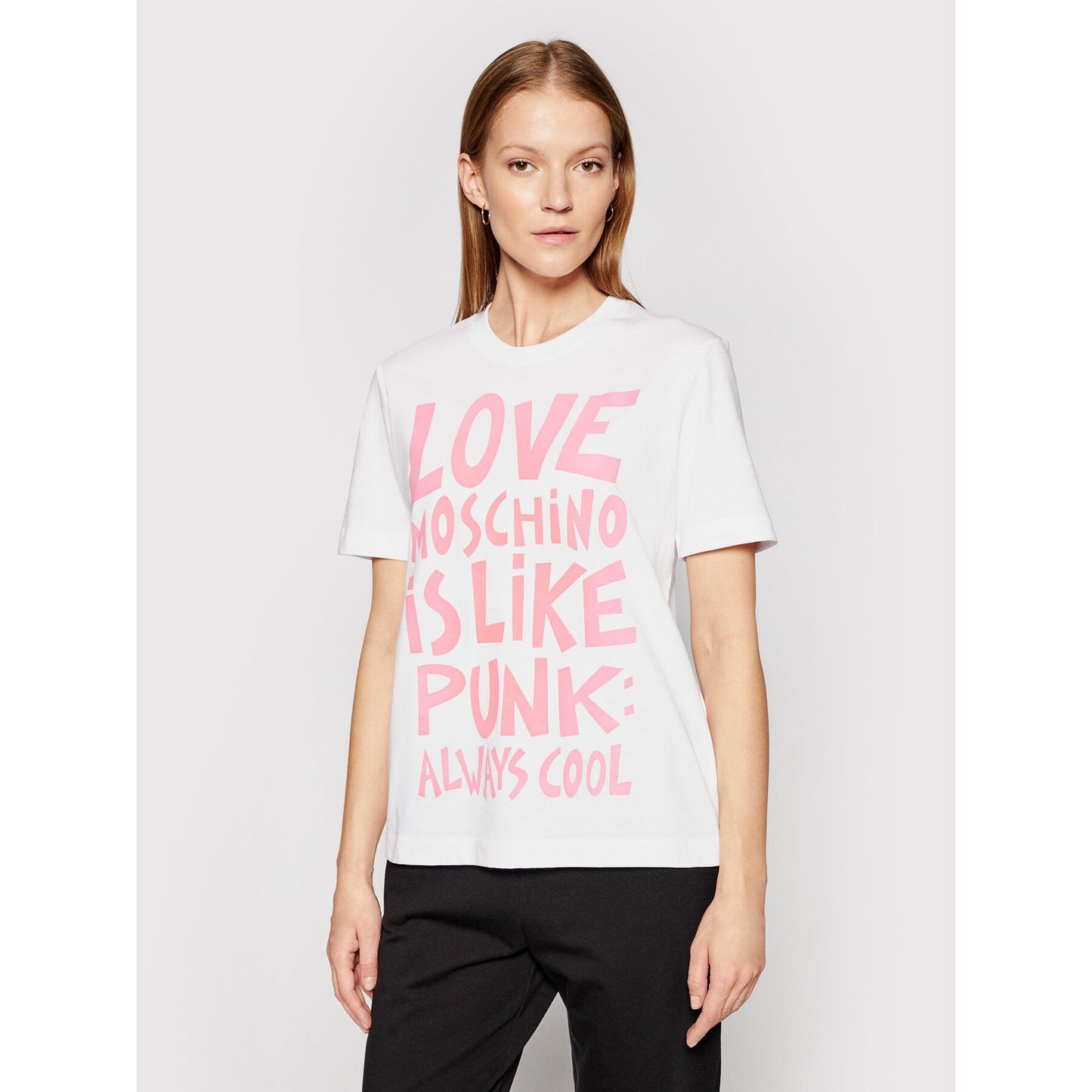 White Cotton Women T-Shirt