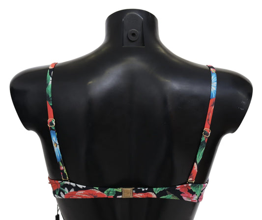 Elegant Floral Print Bikini Top