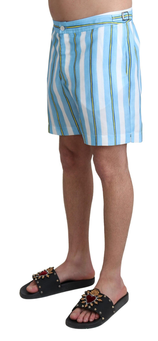 Chic Striped Expandable Swim Shorts