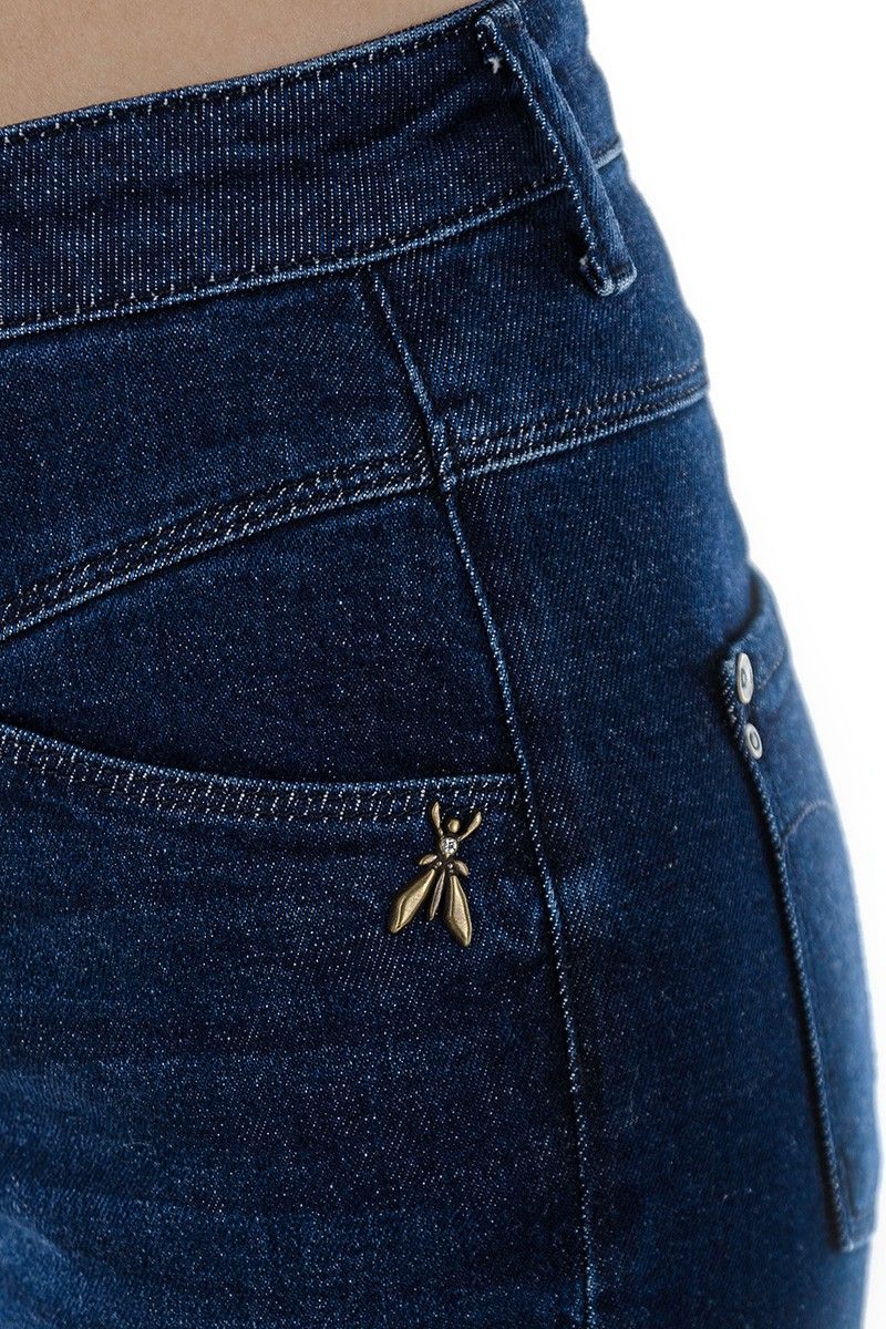 Blue Cotton Women's High-Waisted Jean