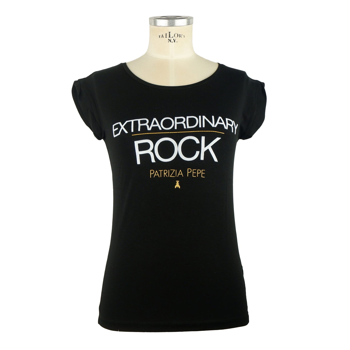 Black Cotton Women T-Shirt