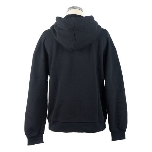 Elegant Cotton Hooded Sweatshirt with Logo Print