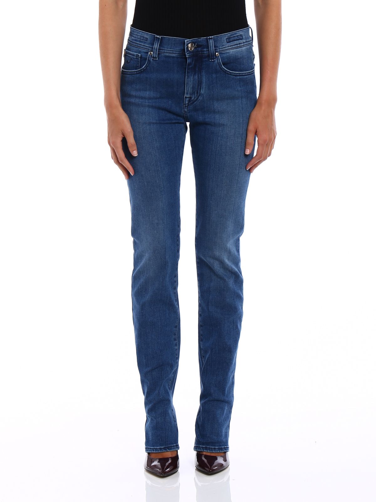 Blue Cotton Women Jeans