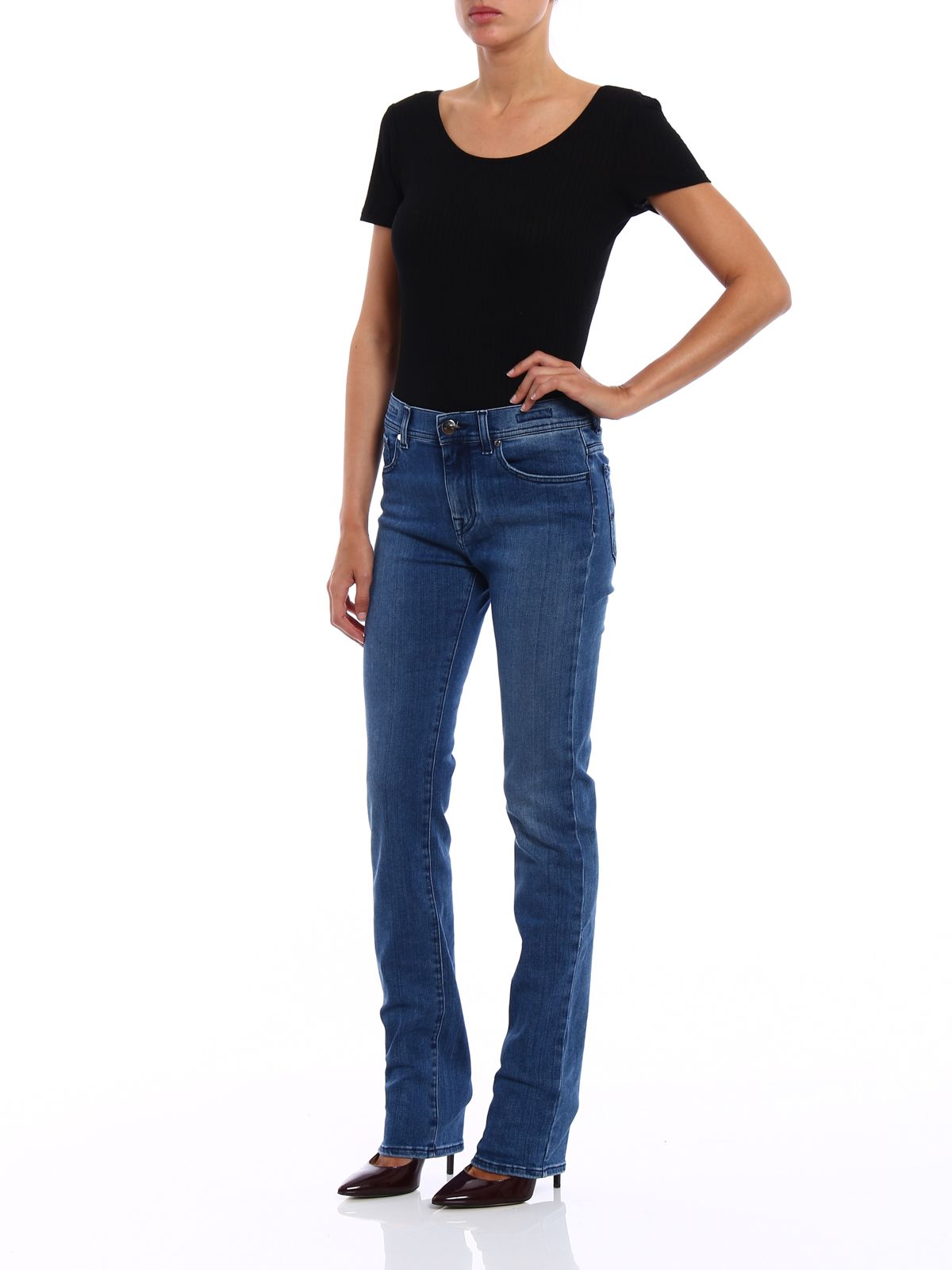 Blue Cotton Women Jeans