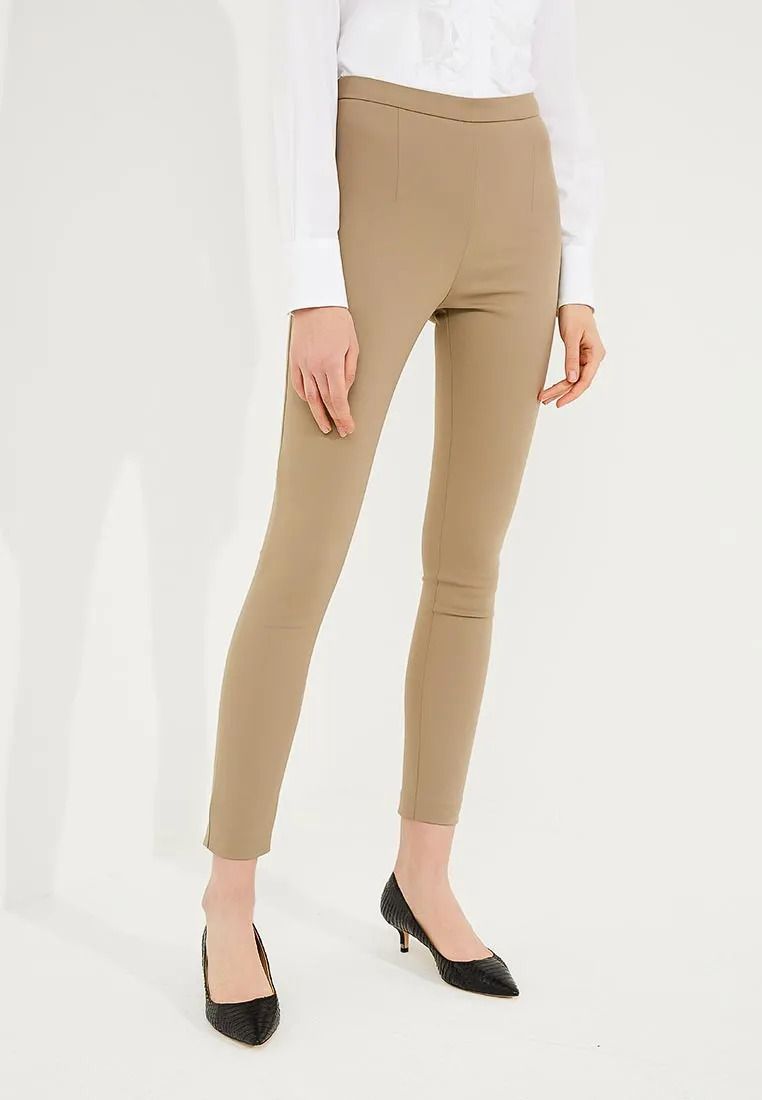 Brown Cotton Women Trouser