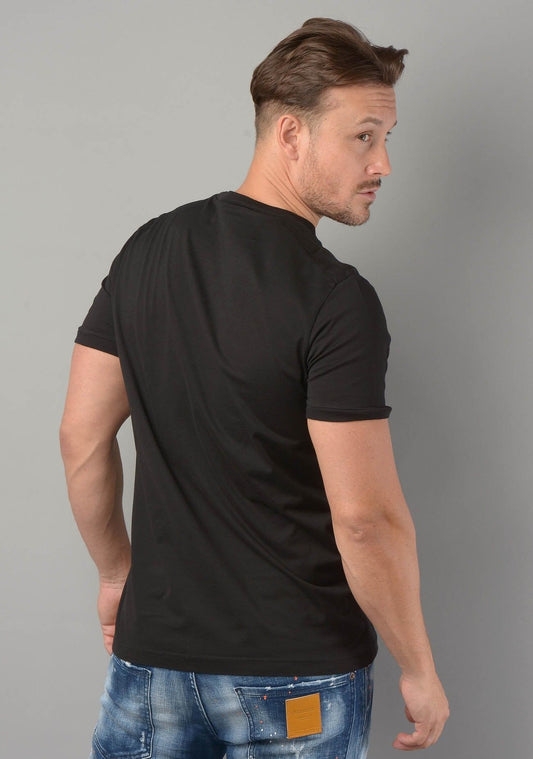 Black Cotton Men T-Shirt