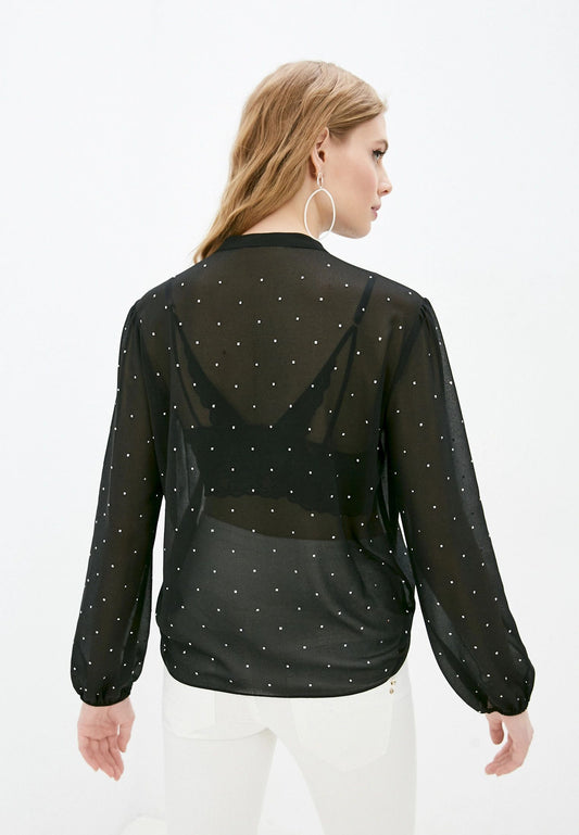 Black Polyester Women Shirt