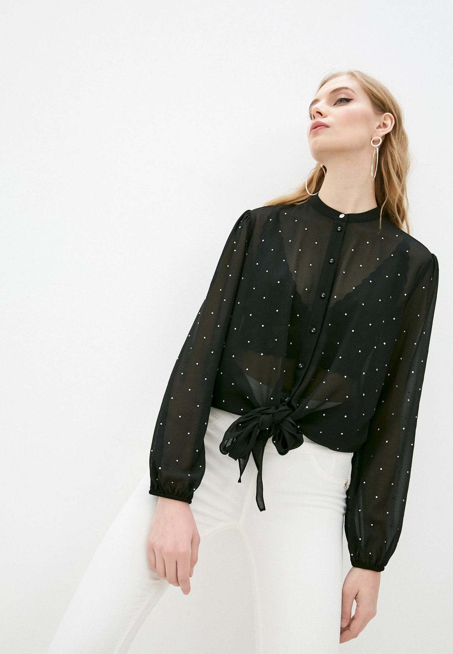 Black Polyester Women Shirt