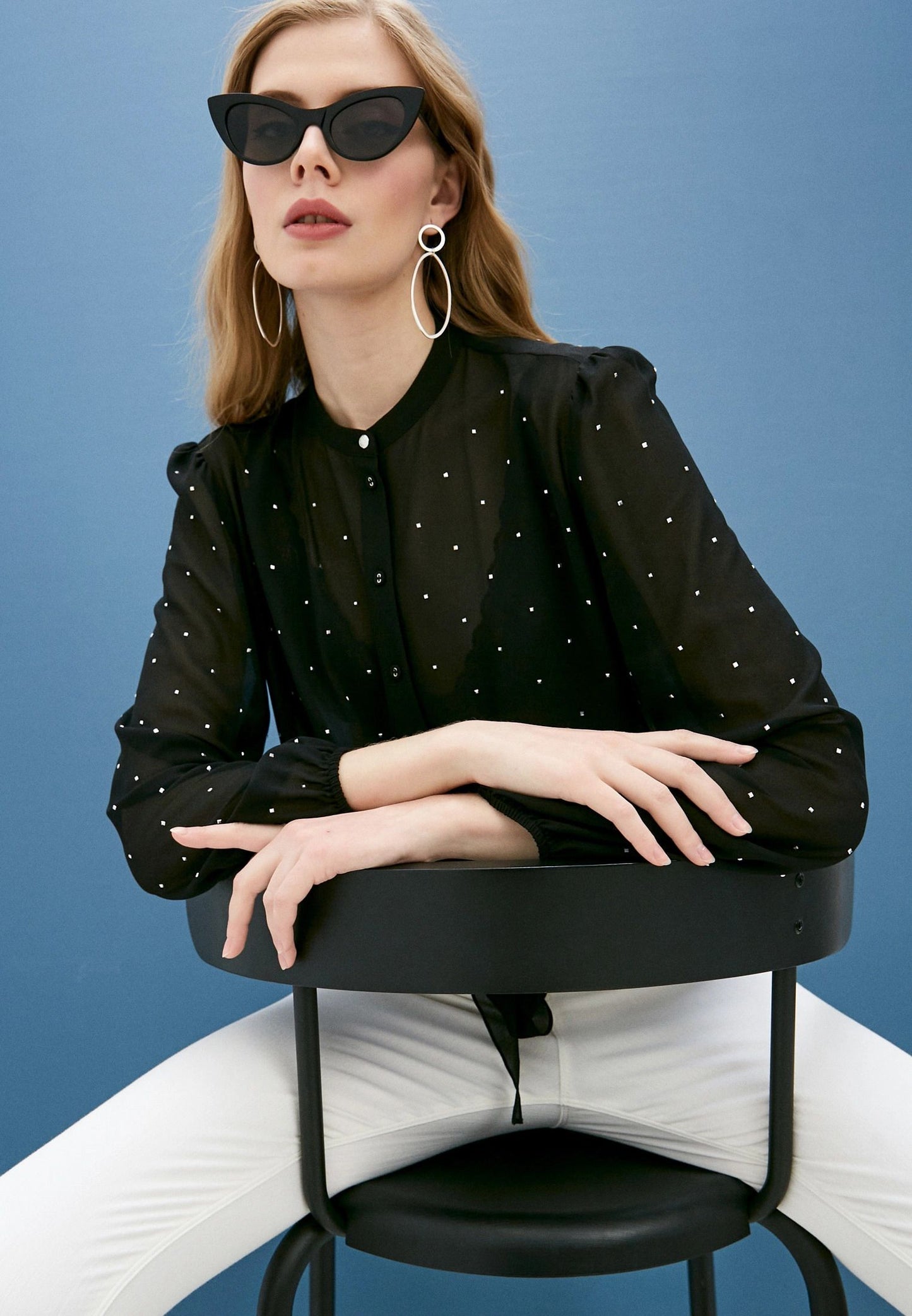 Black Polyester Women Shirt