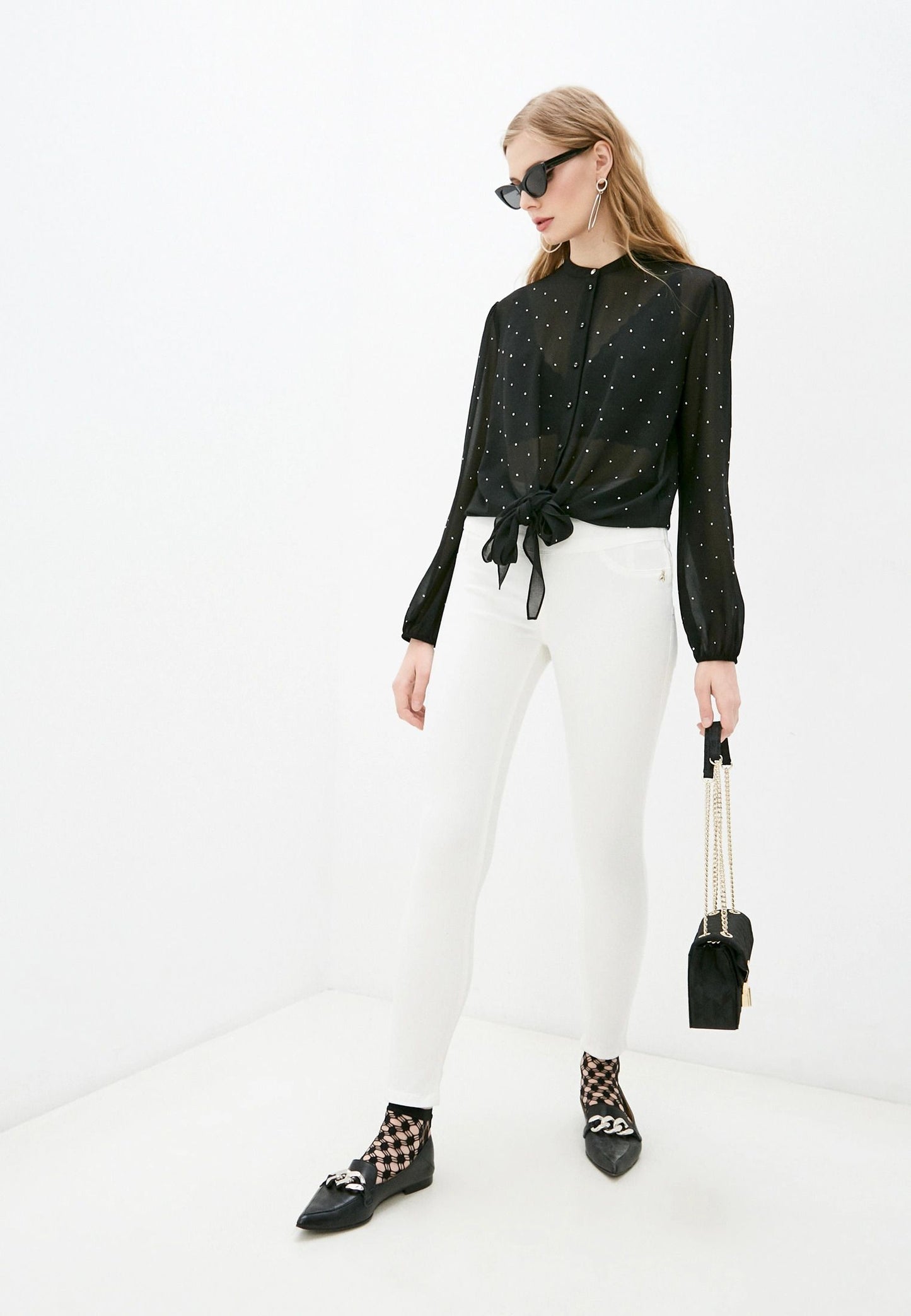 Black Polyester Women Shirt