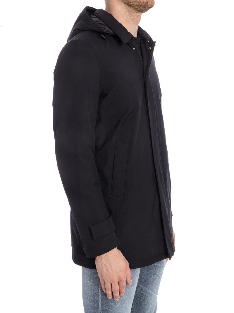 Black Polyester Men Jacket