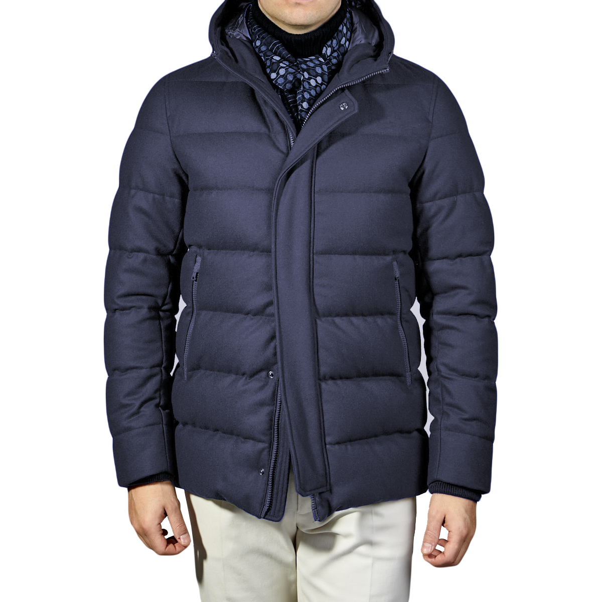Blue Wool Men Jacket