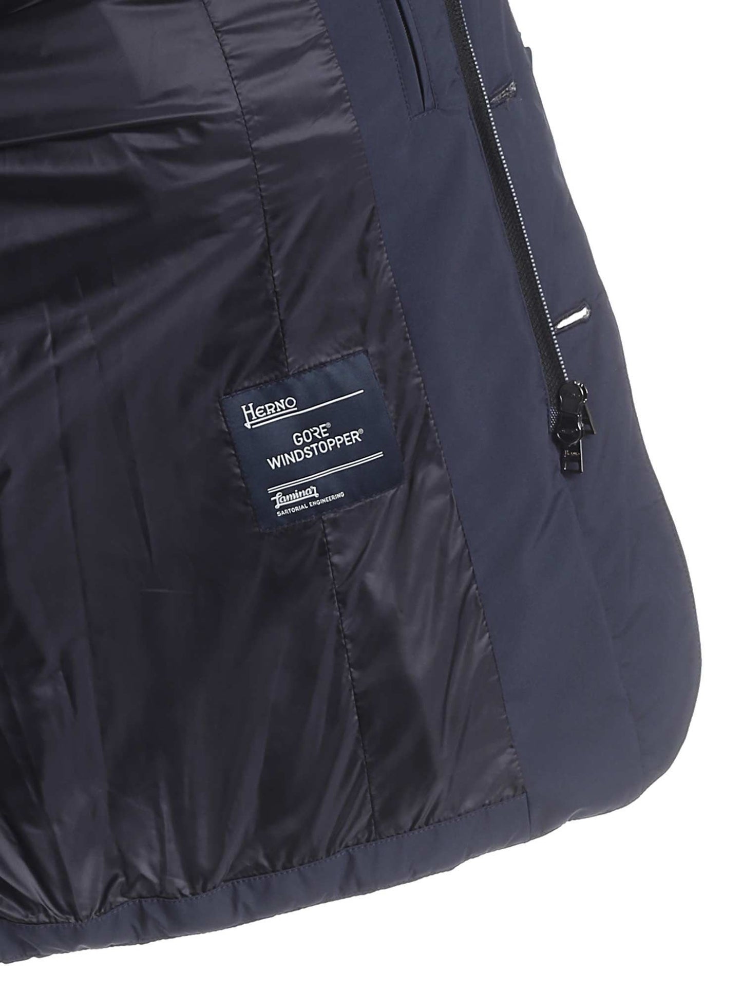 Blue Polyester Men Jacket