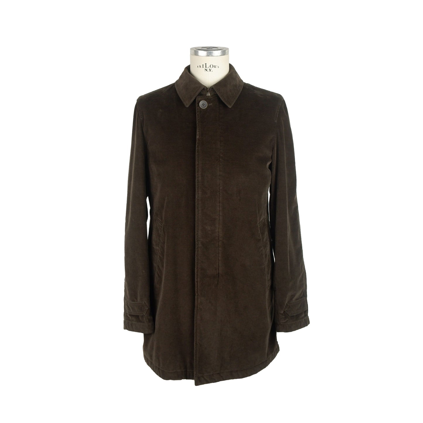 Brown Cotton Men Jacket